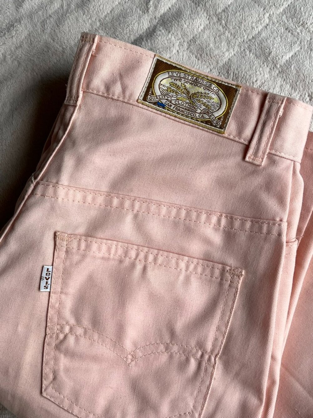 Rare Vintage Levi's Women's Peach Pants Wheat "We Sew Our Own" White Tab
